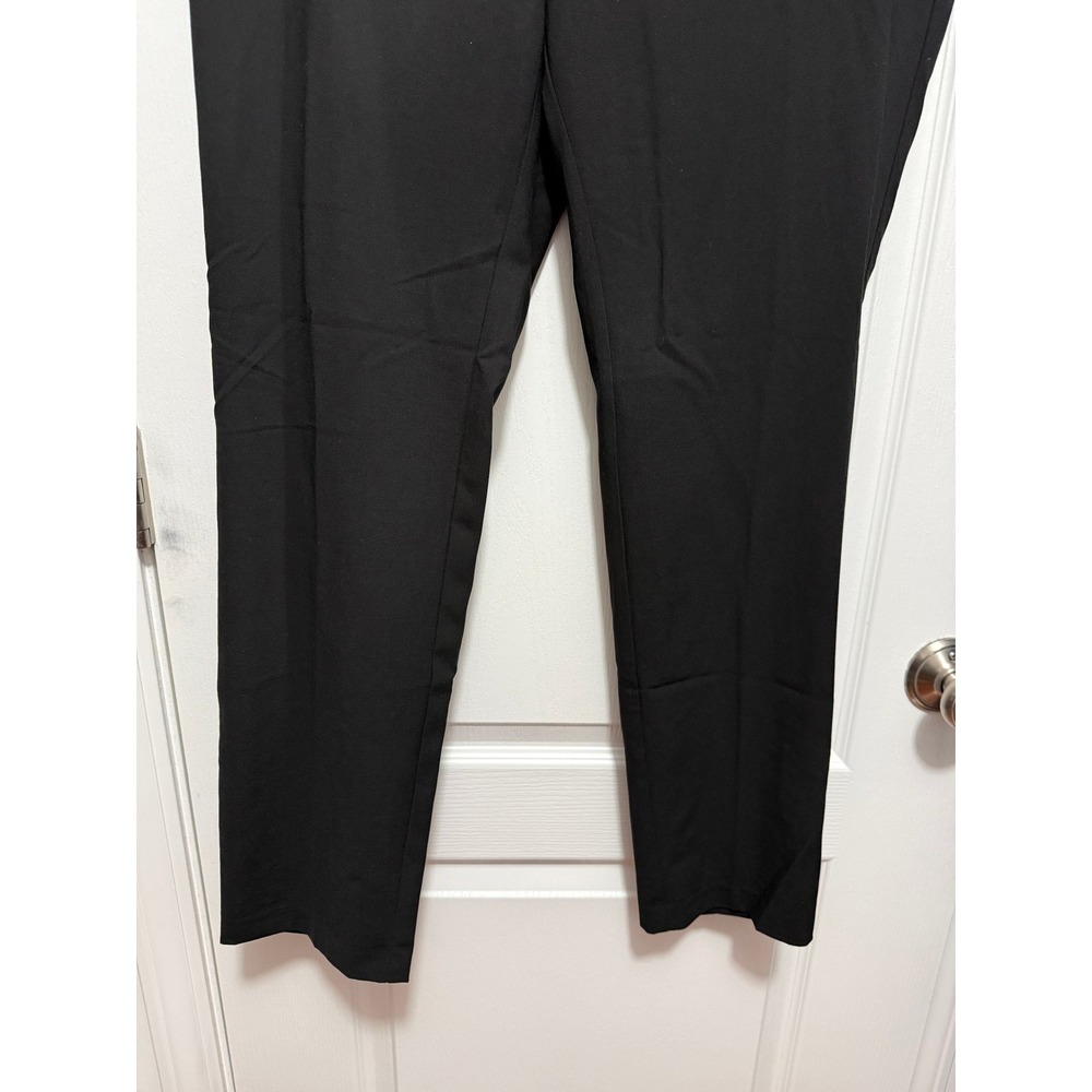 Tahari Black Straight-Leg Trousers with Gold Zipper Detail - Picture 14 of 16